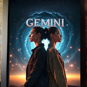 Gemini Zodiac Art Poster In A Frame 8x10 Art Print